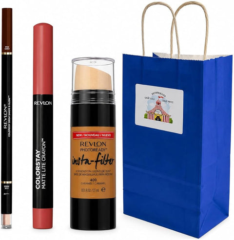 BIGTOPDEALSUSA Beauty Gift Set, Curated Trio with Foundation, Lipstick and Eye Product, Brightening