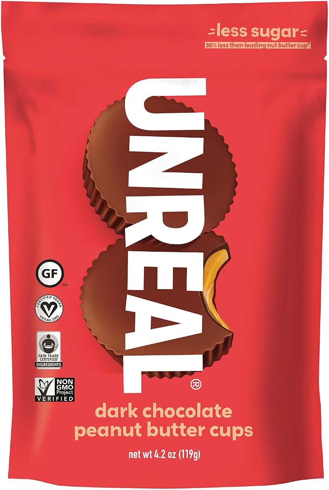 Unreal Dark Chocolate Peanut Butter Cups, 4.2 oz