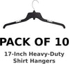 Bigtopdealsusa Clear Plastic Hangers 10 Pack, 17-Inch Heavy-Duty Clothes Hangers with Notc - Image 2