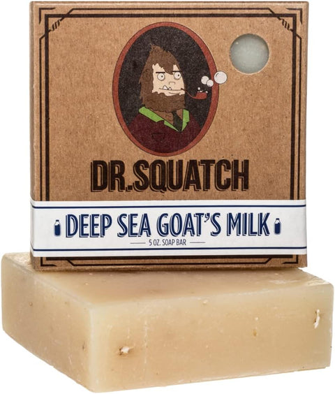 Dr. Squatch All Natural Bar Soap for Men with Medium Grit, Deep Sea Goat's Milk - Personal Care