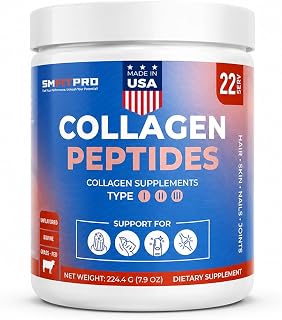 SM Fitpro Grass-Feed unflavored Collagen peptides Powder Collagen Protein Powder for Women & Men | 22 Servings Free from Dairy, GMO, Gluten & Soy | Lab Tested, GMP Certified