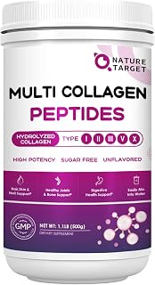 NATURE TARGET Multi Collagen Peptides Powder, 50 Servings