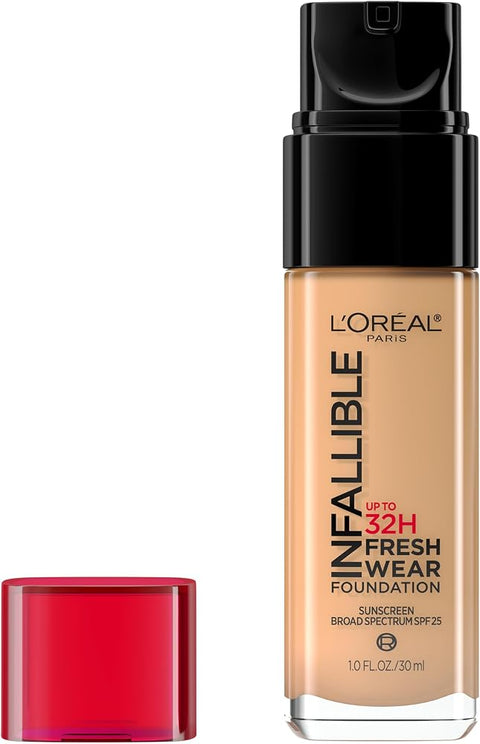 L'Oreal Paris Makeup Infallible Up to 32 Hour Fresh Wear Lightweight Foundation, 455 Natural Buff, 1 Fl Oz, Packaging May Vary - Face Makeup - Beauty