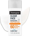 Neutrogena Clear Face Sunscreen Acne-Prone Skin SPF 60 with BEMT, 1.4 Fl Oz - Personal Care