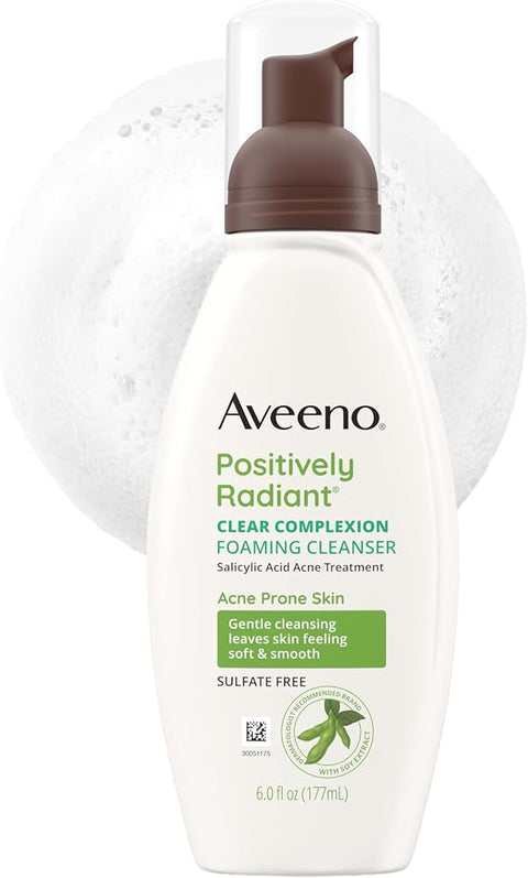 Aveeno Positively Radiant Clear Complexion Foaming Face Cleanser, 6 fl. oz - Personal Care