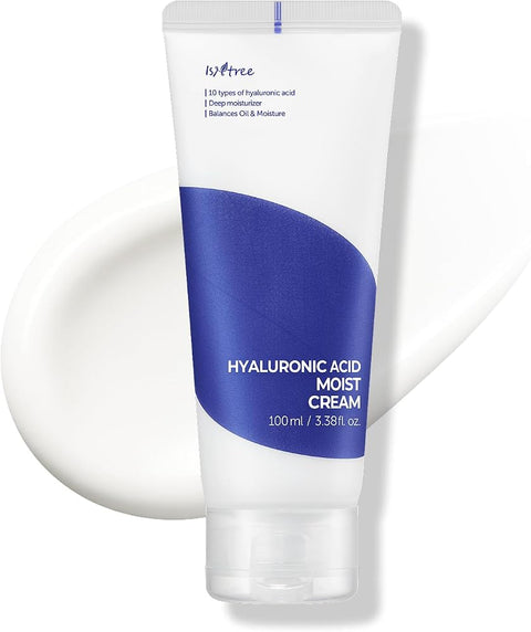 Isntree Hyaluronic Acid Moist Cream | Korean Face Moisturizer with Hyaluronic Acid | Deep Hydration, Fragrance-Free Moisturizer for Dry Skin, 3.38 fl oz