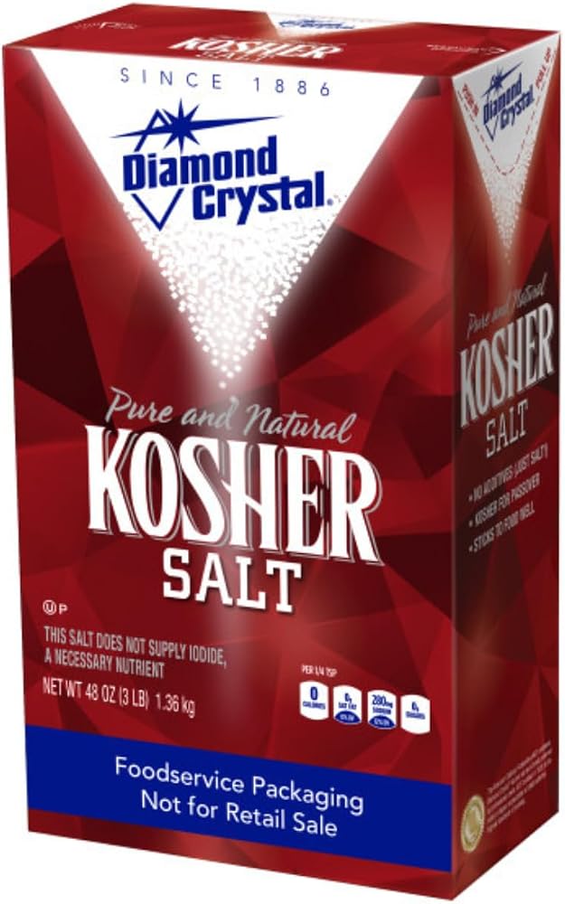 Diamond Crystal Kosher Salt – Full Flavor, No Additives - Pure and Natural Since 1886 (Restaurant Pack) - 3 Pound Box - Personal Care