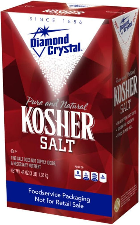 Diamond Crystal Kosher Salt – Full Flavor, No Additives - Pure and Natural Since 1886 (Restaurant Pack) - 3 Pound Box - Personal Care