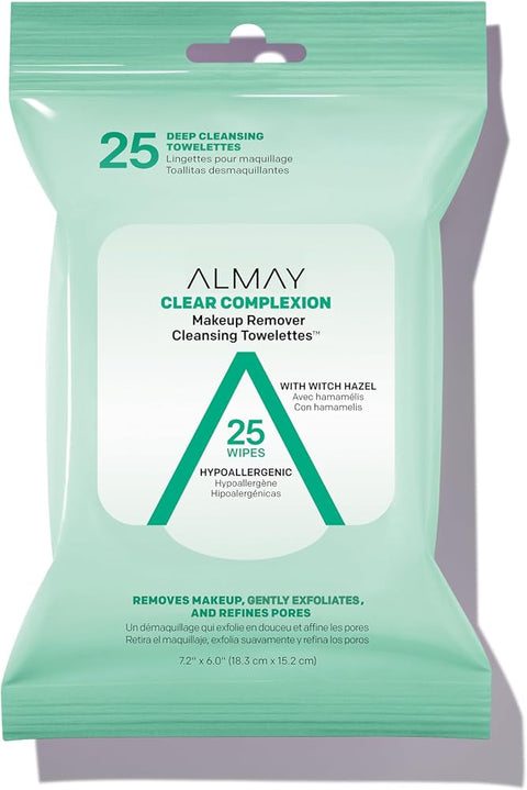 Almay Clear Complexion Makeup Remover Cleansing Towelettes, 25 Count