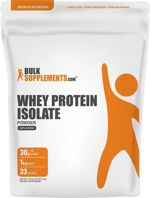 BulkSupplements.com Whey Protein Isolate Powder - 1KG (Pack of 1)