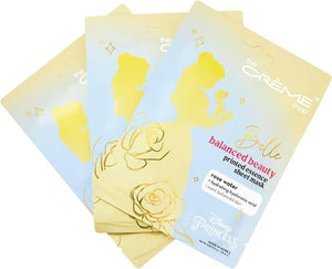 The Crme Shop x Disney Rose Sheet Mask - Moisturizing & Balancing - Infused with Rose Water & Hyaluronic Acid - Beauty and the Beast Belle - Suitable for All Skin Types