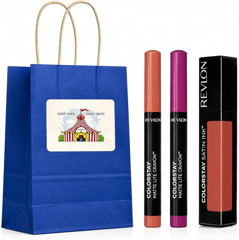 BIG TOP DEALS USA Lipstick Set, Assorted, Matte, Brightening, 3-Piece Day to Night Lip Pack