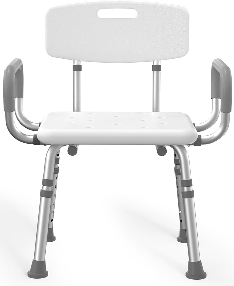 HOMLAND Shower Chair for Inside Shower with Padded Armrests and Back