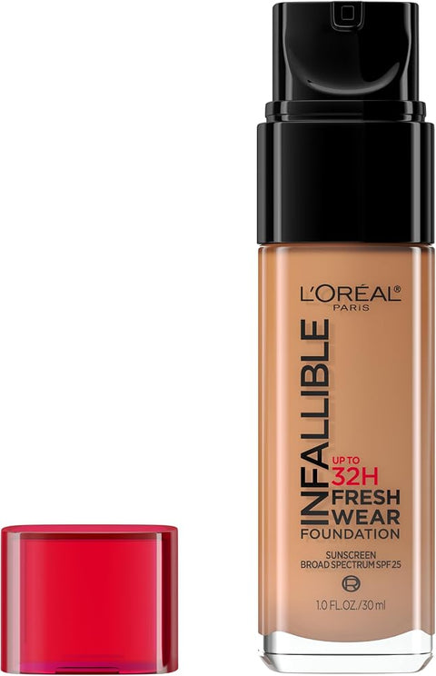 L'Oreal Paris Makeup Infallible Up to 32 Hour Fresh Wear Lightweight Foundation, 505 Toffee, 1 Fl Oz, Packaging May Vary - Face Makeup - Beauty