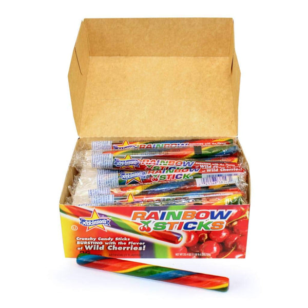 Rainbow Sticks Candy - 36 per pack - 12 packs per case.