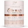 Elite Multi Collagen Blend Powder, 7 Types, Hydrolyzed Peptides with Electrolytes | Vitamin C | Biotin and Hyaluronic Acid | Unflavored | Gluten-Free, Keto | 430g