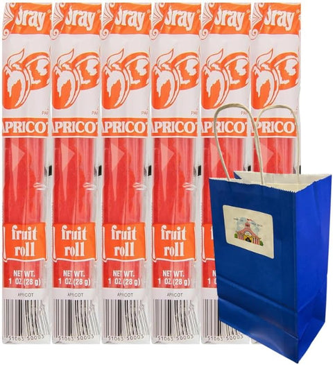 Fruit Roll Apricot 0.75 oz 6 Pack – Soft and Chewy Apricot Flavored Fruit Snack, Individually Wrapped for Freshness, Great for Lunchboxes, Travel, or On-the-Go Snacking