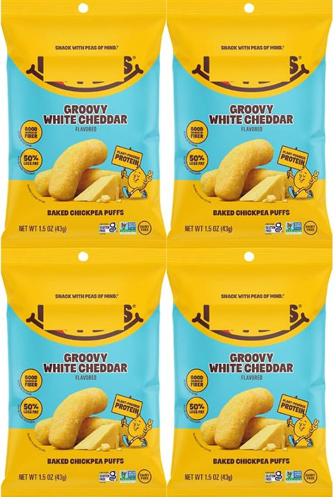 Chickpea Puffs Groovy White Cheddar, 1.5 oz Bags, 4 Pack