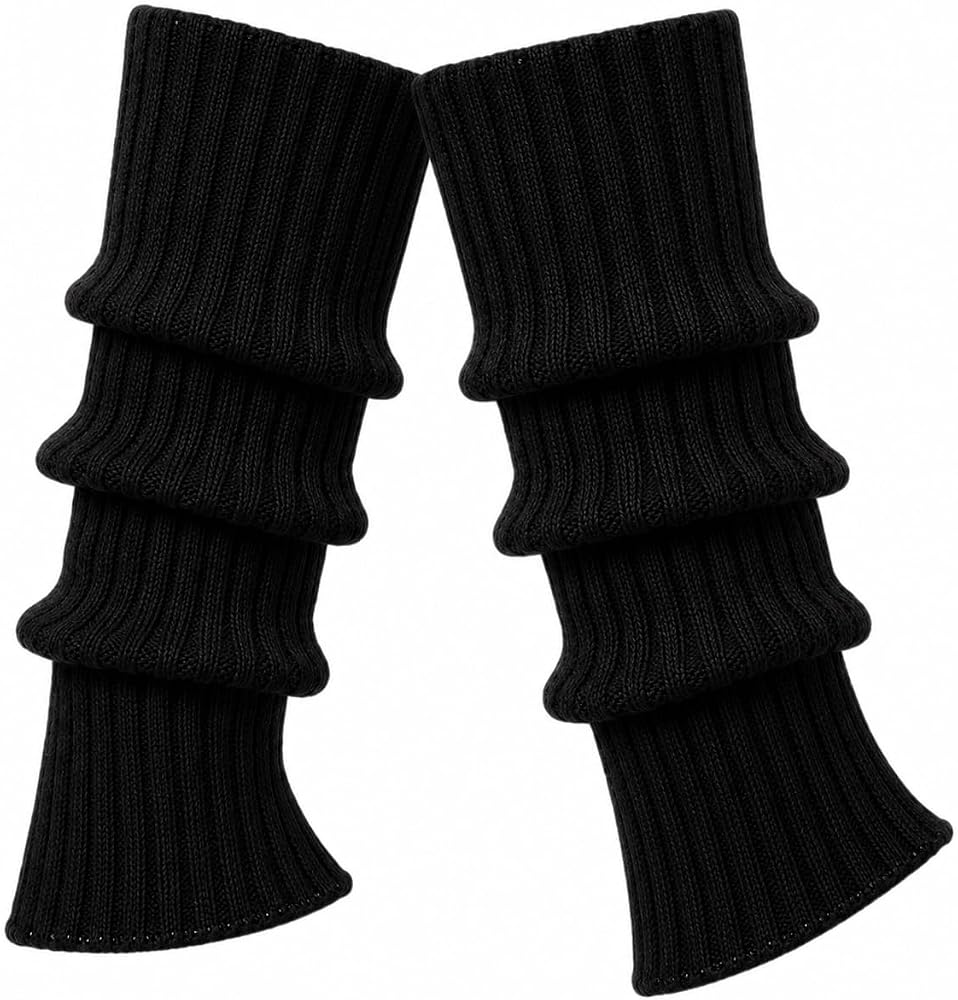 Moret Kids Girls' Ballet and Dance 2-Pack Silver Lurex Legwarmers - Sparkling Glitter 80s Costume Accessories for Gymnastics Warm Up and Active Play, Black, One Size