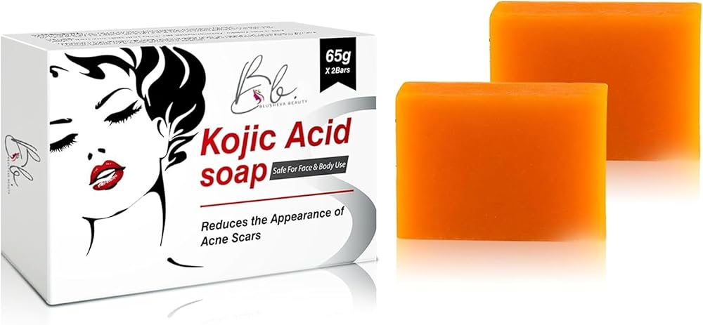 Kojic Acid Soap – 2 Bars in One Box (65g x 2) | Face & Body Cleansing Bar with Turmeric, Vitamin C, Hyaluronic Acid & Collagen | Gentle Daily Brightening Formula