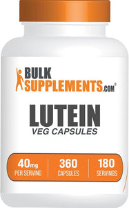 BulkSupplements.com Lutein Capsules - Eye Vitamins, Antioxidant Source - Gluten Free, 2 Capsules per Serving, 40mg Serving, 360 Count (Pack of 1)