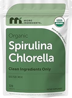 Micro Ingredients Organic Spirulina Chlorella Tablets, 720 Count