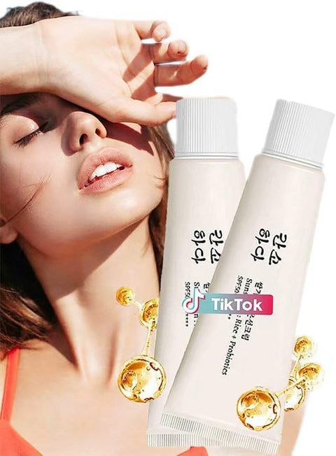 2 Pcs Relief Organic Korean Sunscreen SPF50+, Rice and Probiotics SPF50+ PA++++ Face Skin Care Sunscreen for All Skin Type and UV Defense. - Personal Care