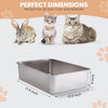 Stainless Steel Cat Litter Box with High Sides - Never Absorbs Odor, Stains or Rusts - Non - Image 3