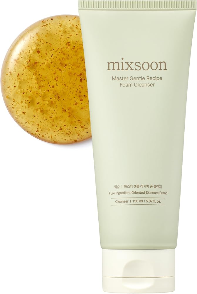 Mixsoon Master Gentle Recipe Foam Cleanser-Mild Exfoliation Daily Cleanser, Amino Acid Complex and Cica, Soft Foam for Clear, Moisturized Skin 150ml / 5.07 fl. oz. Korean Glass Skin Care