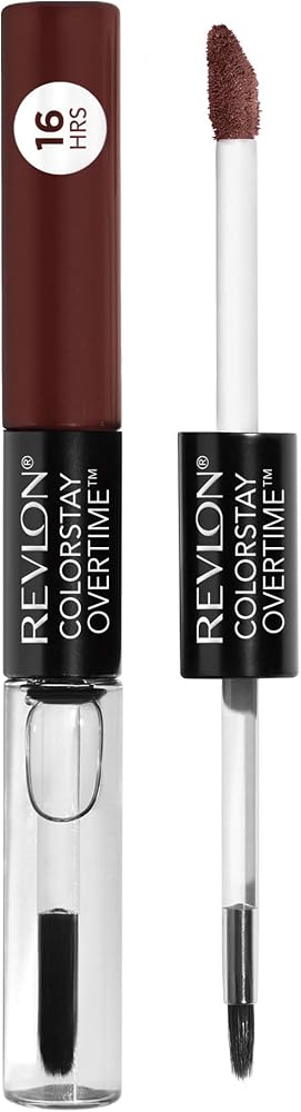 Revlon Liquid Lipstick with Clear Lip Gloss, ColorStay Face Makeup, Overtime Lipcolor, Dual Ended with Vitamin E in Nude, No Coffee Break (570), 0.07 Oz