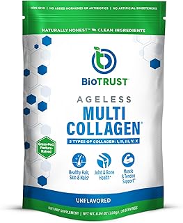 BioTRUST Multi Collagen Peptides Unflavored Powder - Hydrolyzed, Grass Fed