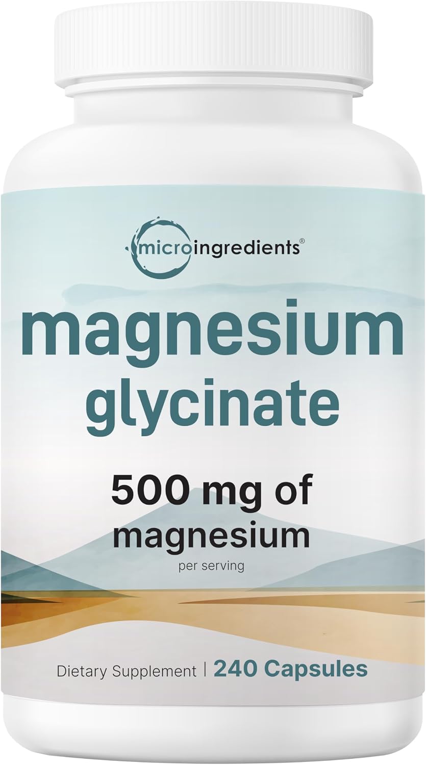 Micro Ingredients Magnesium Glycinate 500mg Per Serving, 240 Capsules