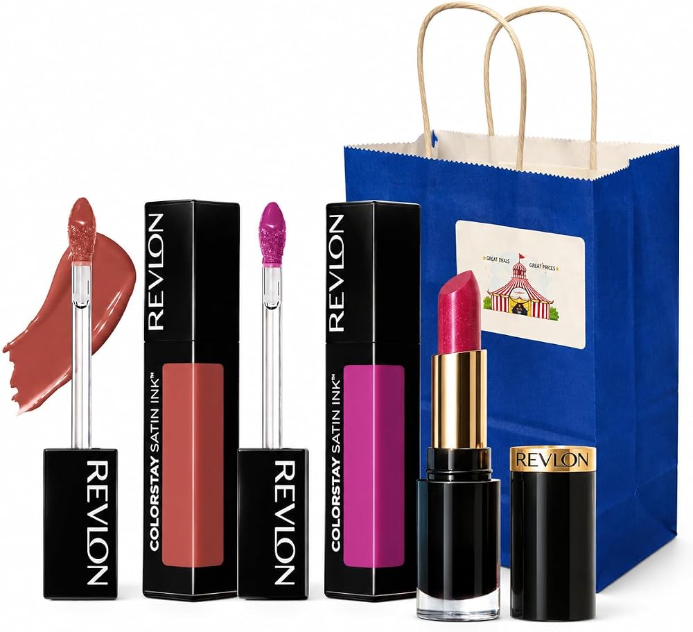BIG TOP DEALS USA Lip Lipstick Set, High Shine, Brightening, 3 Piece