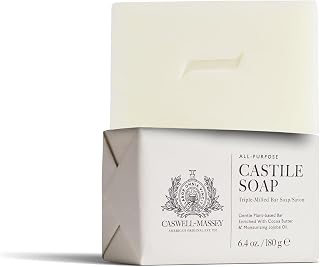 Caswell Massey Pure Castile Bar Soap for Men & Women, Unscented & Moisturizing Natural Soap Bar for All Skin Types, Made with Essential Oils & Plant-Based Formula for Face, Body & Hair, 6.4 oz