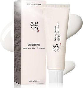 Relief Sun Organic Korean sunscreen SPF50+, PA++++ Riceand Probiotics | Korean Skin Care Solution for All Skin TypesNourishing Skin Protection and UV Def