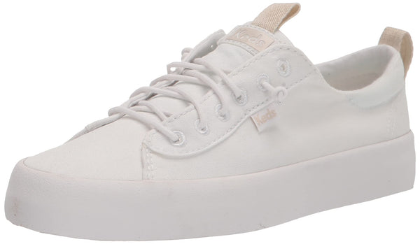 Keds Women's Kickback Organic Cotton Sneaker, White, 10