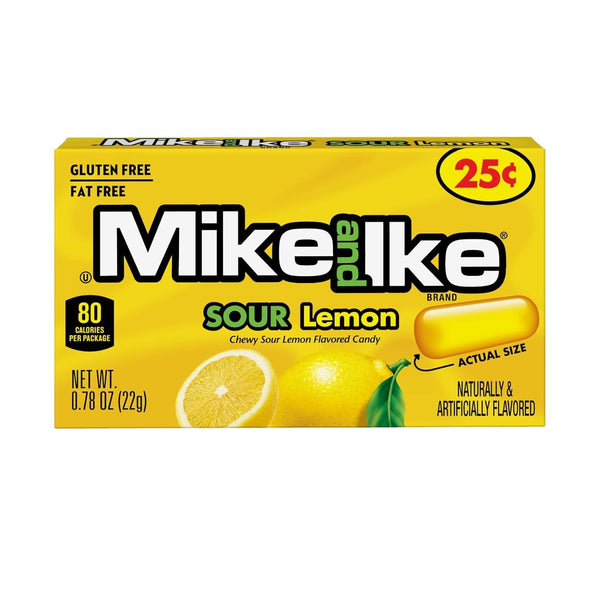 Generic Mike and Ike Sour Lemon Chewy Candy, Tangy & Sweet, Perfect for Parties, Snacking, and Sharing, 0.78 Oz (Pack of 24)