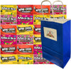 Assorted Candy Mix 24 Pack – Individually Wrapped Mike and Like & Now and Later – 4 Each Flavor – Sour Lemon, Watermelon, Punch, Typhoon, Strawberry Banana – w/Blue Paper Gift Bag