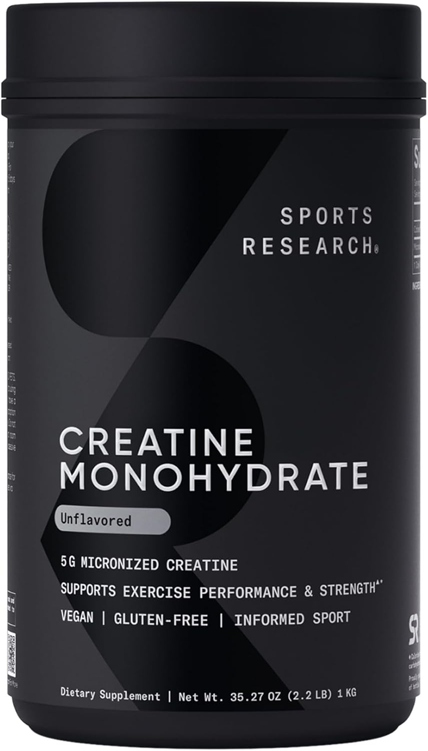 Sports Research® Creatine Monohydrate Powder 5g, 200 Servings (Unflavored)