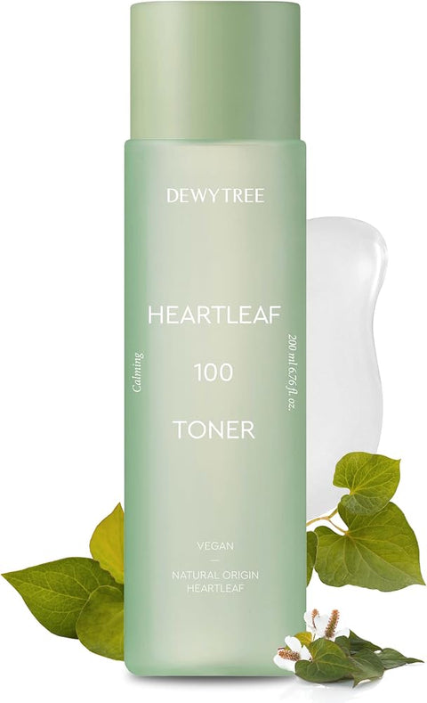 Dewytree Heartleaf 100 Vegan Moisturizing Toner w/ Plant Extracts Hydrating Toner for Dry Skin & All Skin Types Korean Toner for Face Aging Skin Care for Women Pore Minimizer Skin Toner (6.76 fl oz)