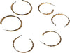 Charming Charlie 3 Pairs of Gold-Plated Jewelry Hoop Earrings Set with Diverse Designs for Women - Versatile Elegance for All Occasions.