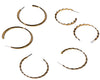 Charming Charlie 3 Pairs of Gold-Plated Jewelry Hoop Earrings Set with Diverse Designs for Women - Versatile Elegance for All Occasions.