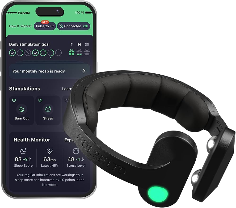 Pulsetto FIT (V2) Wellness Wearable – Relaxation, Sleep & Daily Wellness Support Device