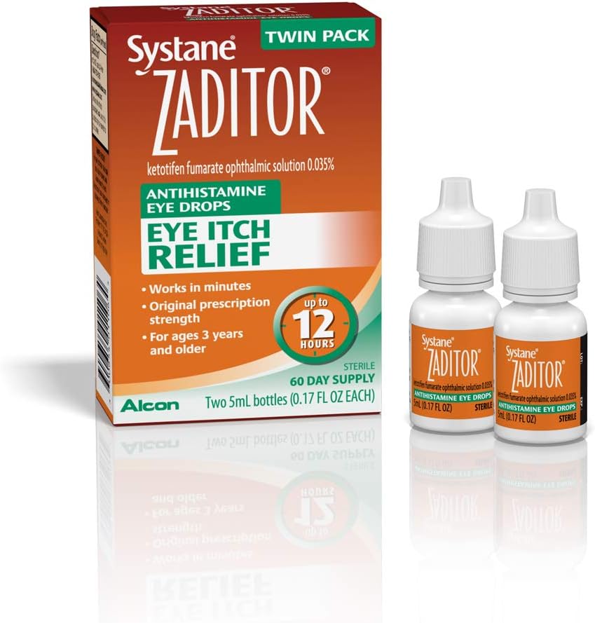 Alcon Zaditor Antihistamine Eye Drops, Twin Pack, 5-mL Each - Personal Care