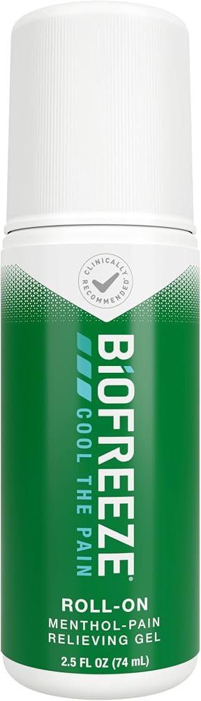 Biofreeze Roll On Pain Relief for Knee & Lower Back, Arthritis,Neck & Sore Muscle Relief, Cooling Menthol Relief, Gel 2.5 Fl Oz - Personal Care