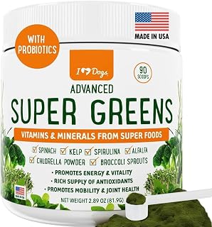 iHeartDogs Super Greens for Dogs with Broccoli Sprouts & Spirulina