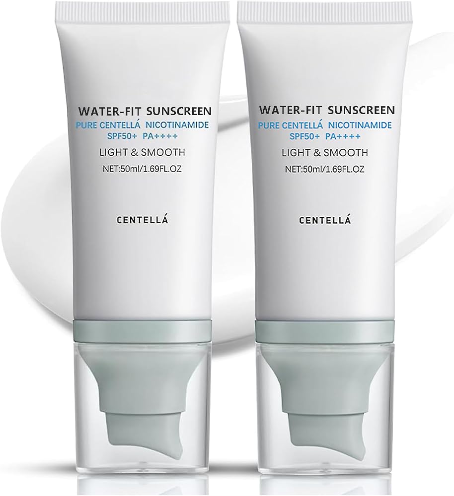 2Pcs Centella Sunscreen SPF 50, Lightweight Hyaluronic Acid Centella Asiatica Moisturizing Sunscreen, Face Sun Screen Long-Lasting Protection, Centella Madagascar Moisture Cream(1.69 fl.oz, 50ml)*2