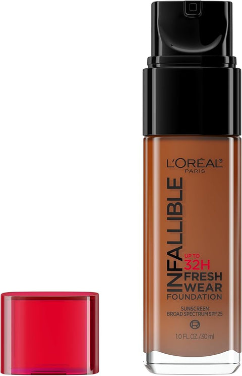 L'Oreal Paris Makeup Infallible Up to 32 Hour Fresh Wear Lightweight Foundation, 520 Sienna, 1 Fl Oz, Packaging May Vary - Face Makeup - Beauty