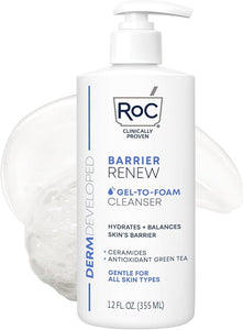 Roc Barrier Renew Gel to Foam Facial Cleanser, Sensitive Skin, non-drying - Personal Care