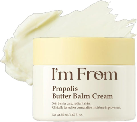 I’M From Propolis Butter Balm Cream, Deep Moisturizing Barrier Repair Cream with Propolis & Honey Extract, Rich Butter Balm Texture for Dry & Sensitive Skin, Korean Skincare, 1.69 fl. oz